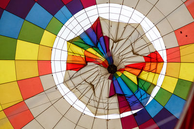 Low angle view of multi colored balloon 