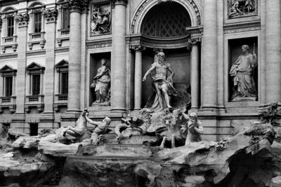 Low angle view of statue of historic building