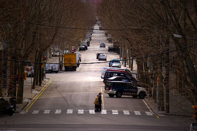 Cars on city street