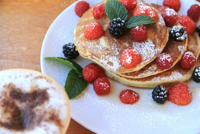 Close-up of strawberries in plate