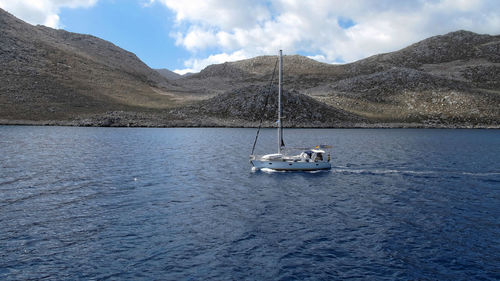 Boat sailing in sea