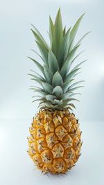 Close-up of fruit on table against white background