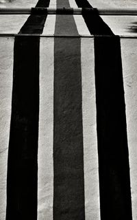 High angle view of zebra crossing on road