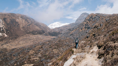 Scenic view of mountain range against sky