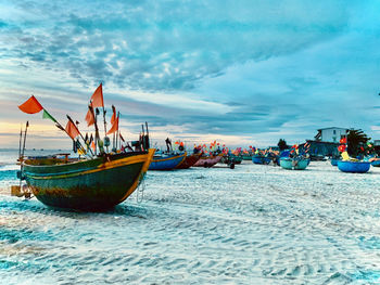 Vietnamese fishermans boats