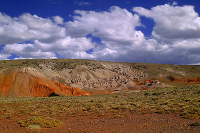 Scenic view of desert against sky