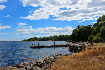 Scenic view of river against sky