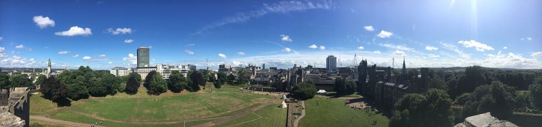 Panoramic view of city against sky