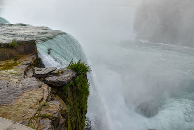 Close-up of the canadian waterfall side. concept of nature. niagara falls, canada. usa