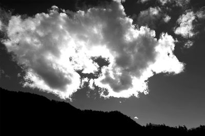 Low angle view of silhouette trees against sky