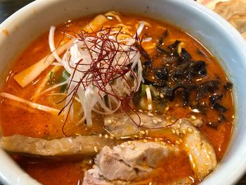 Close-up of soup in bowl