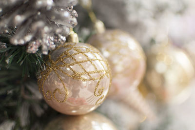 Close-up of christmas ornaments