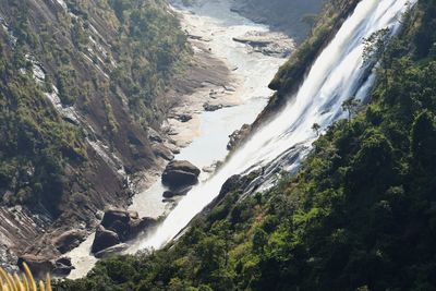 Scenic view of waterfall