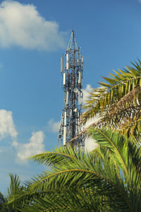 View of a mobile tower in a sunny morning. at a rural locality in west bengal.