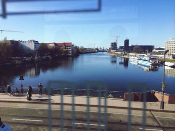 View of river with buildings in background