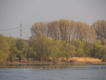 Scenic view of lake against clear sky