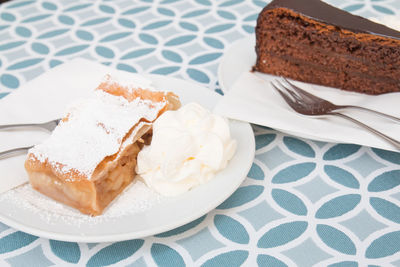 Chocolate cake in plate