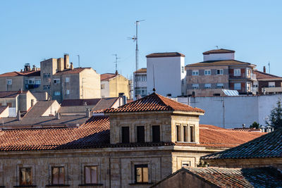 View of historic centre of the medieval town of salamanca with old buildings 