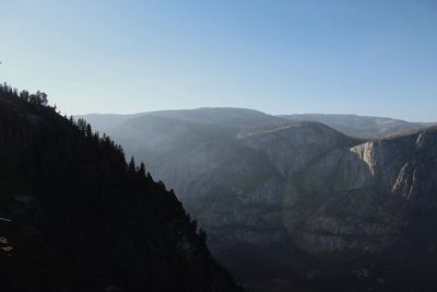 Scenic view of mountains against clear sky