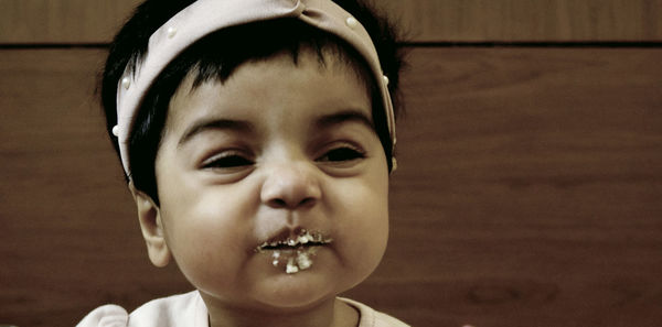 Close-up portrait of cute boy