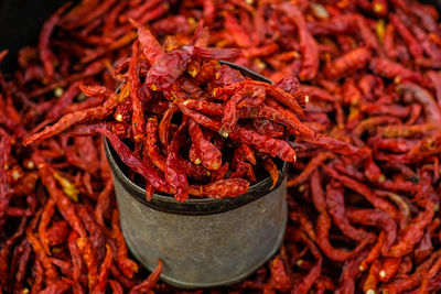 Close-up of red chili peppers