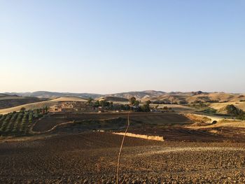 Scenic view of landscape against clear sky