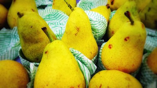 Close-up of yellow fruits for sale in market