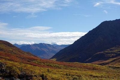 Scenic view of mountain valley