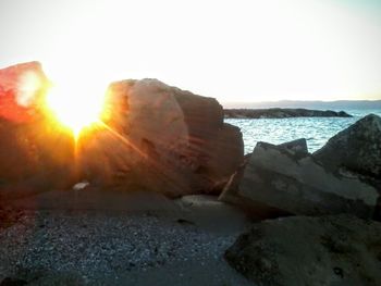 Sunset over rocks