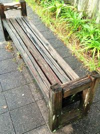 Close-up of bench