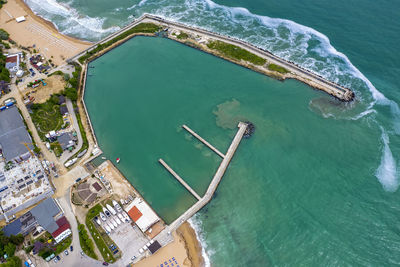 High angle view of swimming pool