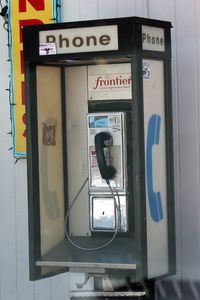 Close-up of telephone booth