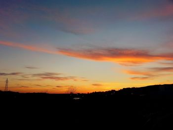 Silhouette of landscape at sunset