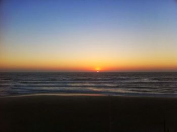 Scenic view of sea at sunset