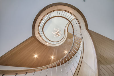 Low angle view of spiral staircase