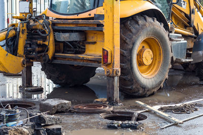 View of construction vehicle at site