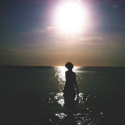 Scenic view of sea at sunset