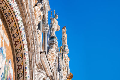 Beautiful details of basilica di san marco in venice.