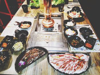 Close-up of food on table