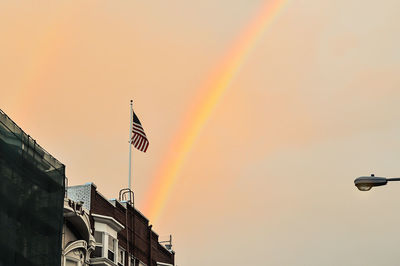 Rainbow with high section of built structures