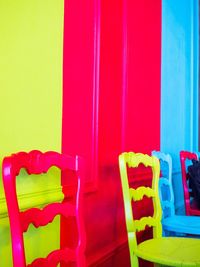 Close up of red curtain