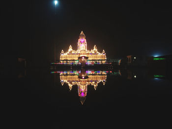 Illuminated buildings at night