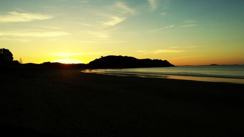 Scenic view of sea at sunset