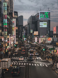 View of city street and buildings