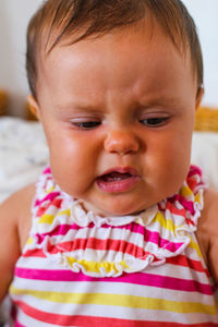 Close-up portrait of cute baby girl