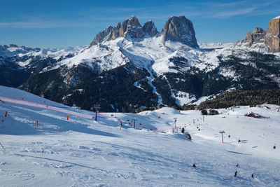 Ski resort in dolomites, italy