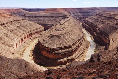 Aerial view of rock formations