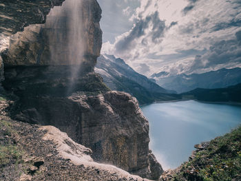 Scenic view of mountain against sky