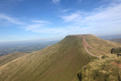 Aerial view of landscape against cloudy sky