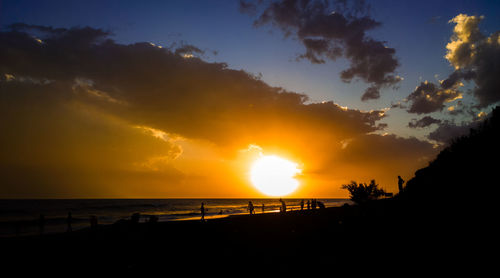 Scenic view of sea at sunset